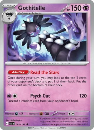 Gothitelle #092 · Paldea Evolved Pokémon card