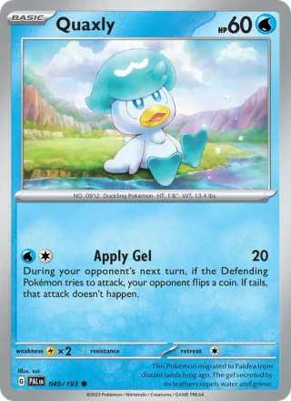 Quaxly #049 · Paldea Evolved Pokémon card