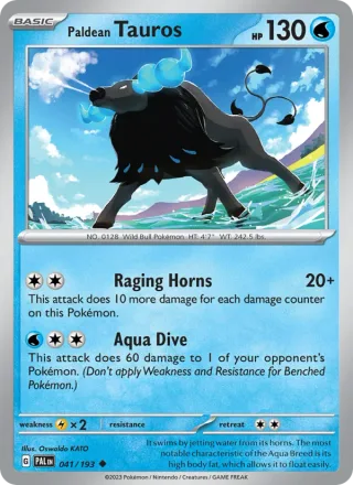 Paldean Tauros #041 · Paldea Evolved Pokémon card