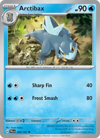 Arctibax #059 · Paldea Evolved Pokémon card