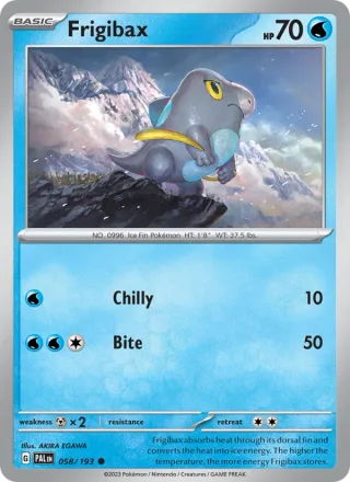 Frigibax #058 · Paldea Evolved Pokémon card