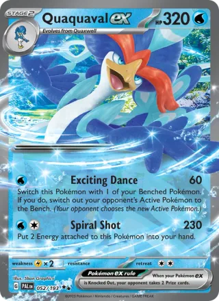 Quaquaval ex #052 · Paldea Evolved Pokémon card
