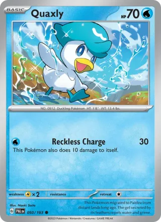 Quaxly #050 · Paldea Evolved Pokémon card
