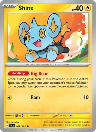 Shinx #068 · Paldea Evolved Pokémon card