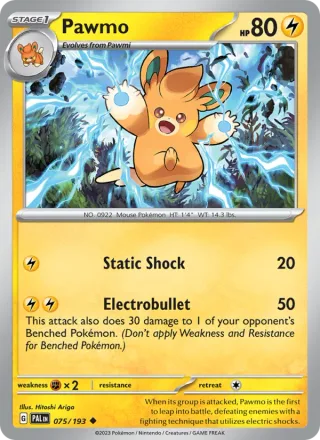 Pawmo #075 · Paldea Evolved Pokémon card