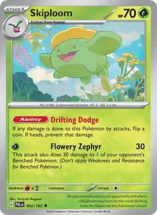 Skiploom #002 · Paldea Evolved Pokémon card