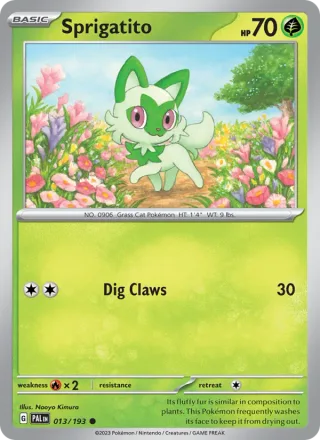 Sprigatito #013 · Paldea Evolved Pokémon card