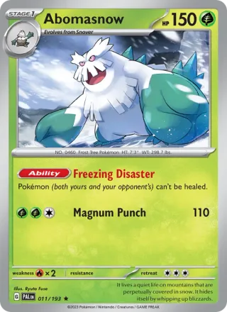 Abomasnow #011 · Paldea Evolved Pokémon card