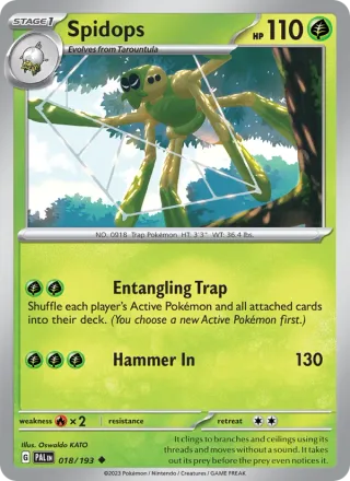 Spidops #018 · Paldea Evolved Pokémon card