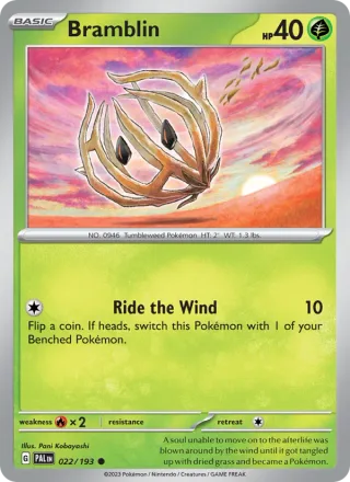 Bramblin #022 · Paldea Evolved Pokémon card