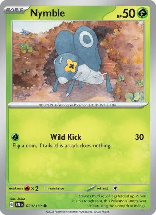 Nymble #020 · Paldea Evolved Pokémon card