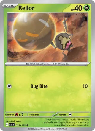 Rellor #025 · Paldea Evolved Pokémon card