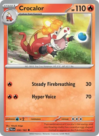Crocalor #036 · Paldea Evolved Pokémon card