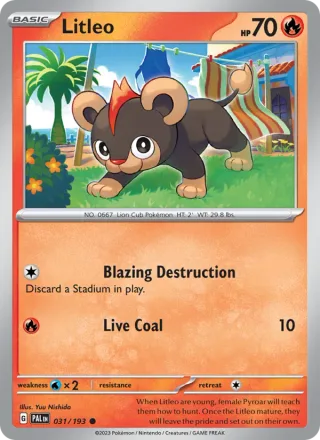 Litleo #031 · Paldea Evolved Pokémon card