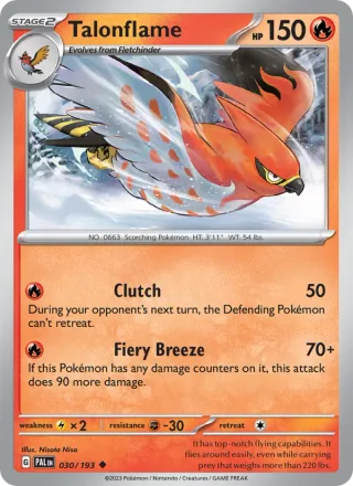 Talonflame #030 · Paldea Evolved Pokémon card