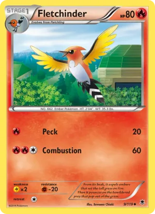 Fletchinder #9 · Phantom Forces Pokémon card