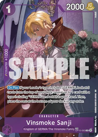 Vinsmoke Sanji (TR) #OP10-063-tr · Legacy of the Master One Piece card