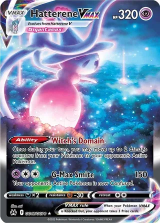 Hatterene VMAX #GG47 · Crown Zenith Galarian Gallery Pokémon card
