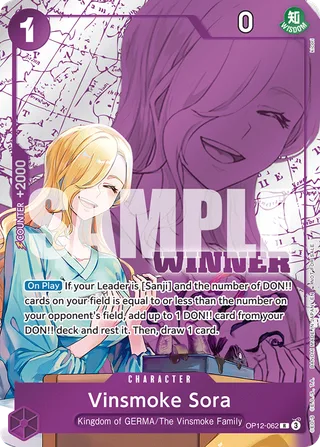 Vinsmoke Sora (Winner Pack 2026 Vol. 1) #OP12-062-winner-pack-2026-vol-1 · One Piece Promotion Cards One Piece card