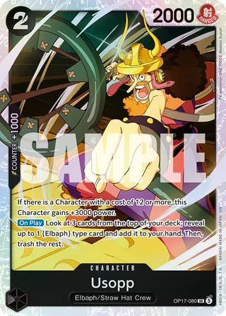 Usopp #OP17-080 · The World's Strongest Warriors One Piece card