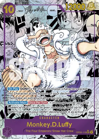 Monkey.D.Luffy (SP) #OP05-119-sp · A Fist of Divine Speed One Piece card