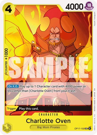 Charlotte Oven #OP17-102 · The World's Strongest Warriors One Piece card