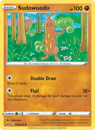 Sudowoodo #100 · Sword & Shield Pokémon card