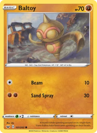 Baltoy #101 · Sword & Shield Pokémon card