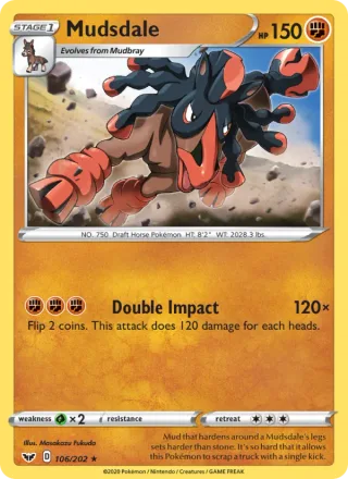 Mudsdale #106 · Sword & Shield Pokémon card