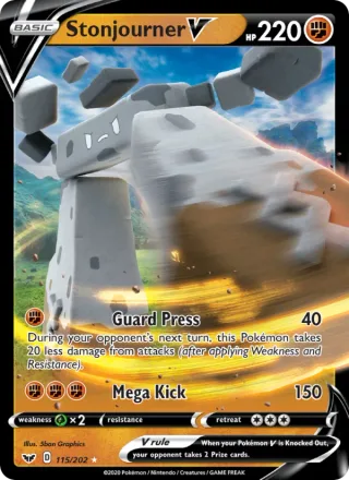 Stonjourner V #115 · Sword & Shield Pokémon card