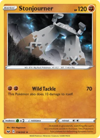 Stonjourner #114 · Sword & Shield Pokémon card