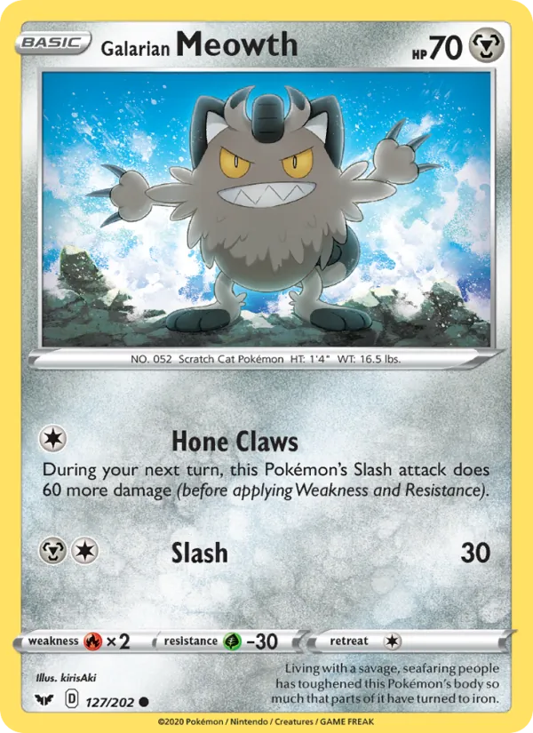 Galarian Meowth full card art