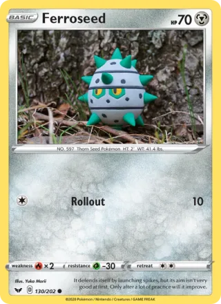 Ferroseed #130 · Sword & Shield Pokémon card
