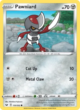 Pawniard #133 · Sword & Shield Pokémon card