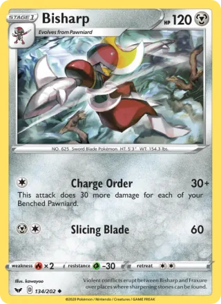 Bisharp #134 · Sword & Shield Pokémon card