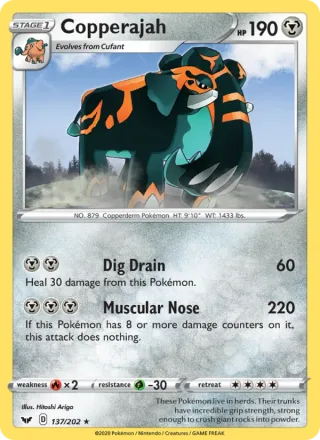 Copperajah #137 · Sword & Shield Pokémon card