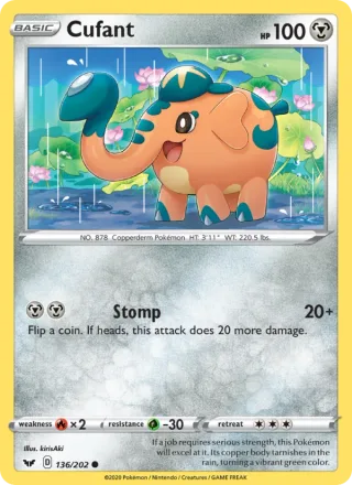Cufant #136 · Sword & Shield Pokémon card