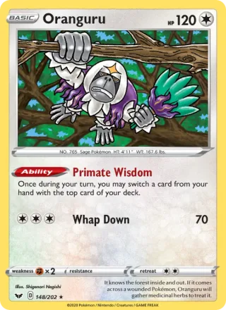 Oranguru #148 · Sword & Shield Pokémon card