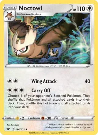 Noctowl #144 · Sword & Shield Pokémon card