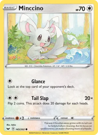 Minccino #145 · Sword & Shield Pokémon card