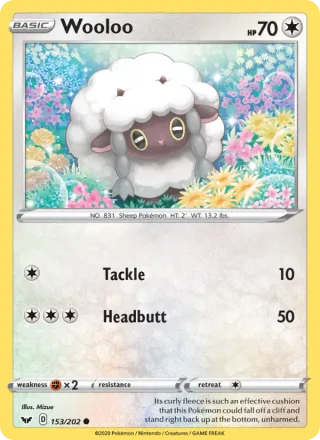 Wooloo #153 · Sword & Shield Pokémon card