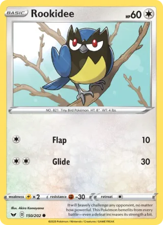 Rookidee #150 · Sword & Shield Pokémon card