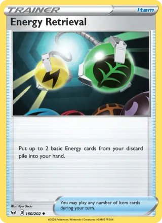 Energy Retrieval #160 · Sword & Shield Pokémon card