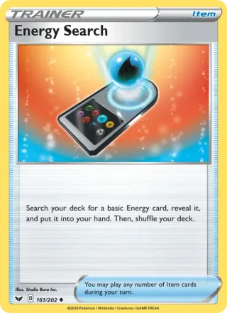 Energy Search #161 · Sword & Shield Pokémon card