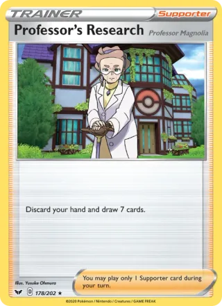 Professor's Research (Professor Magnolia) #178 · Sword & Shield Pokémon card