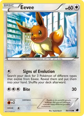 Eevee #90 · Plasma Freeze Pokémon card