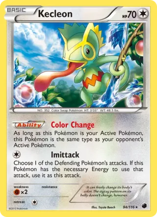 Kecleon #94 · Plasma Freeze Pokémon card