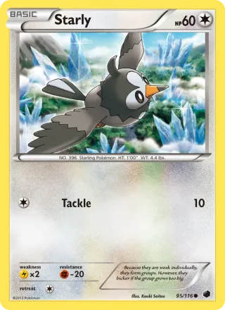 Starly #95 · Plasma Freeze Pokémon card
