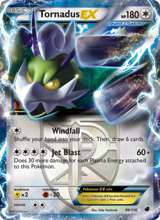 Tornadus-EX #98 · Plasma Freeze Pokémon card