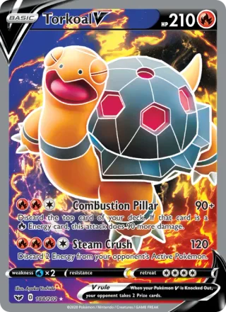 Torkoal V #188 · Sword & Shield Pokémon card